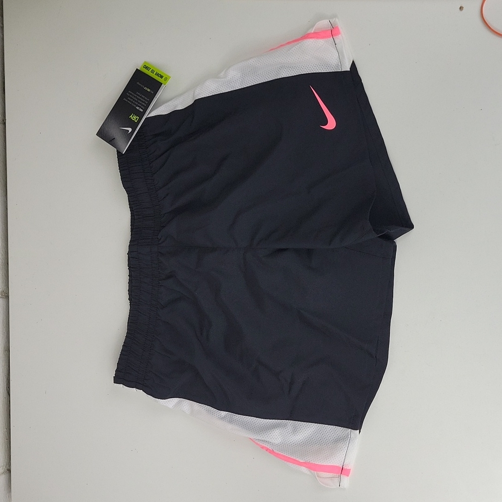 Nike Dri-Fit Running Shorts Black / Pink Girls Sizes